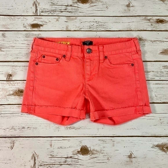 J. Crew Factory Coral Matchstick Stretch Shorts - Picture 1 of 4
